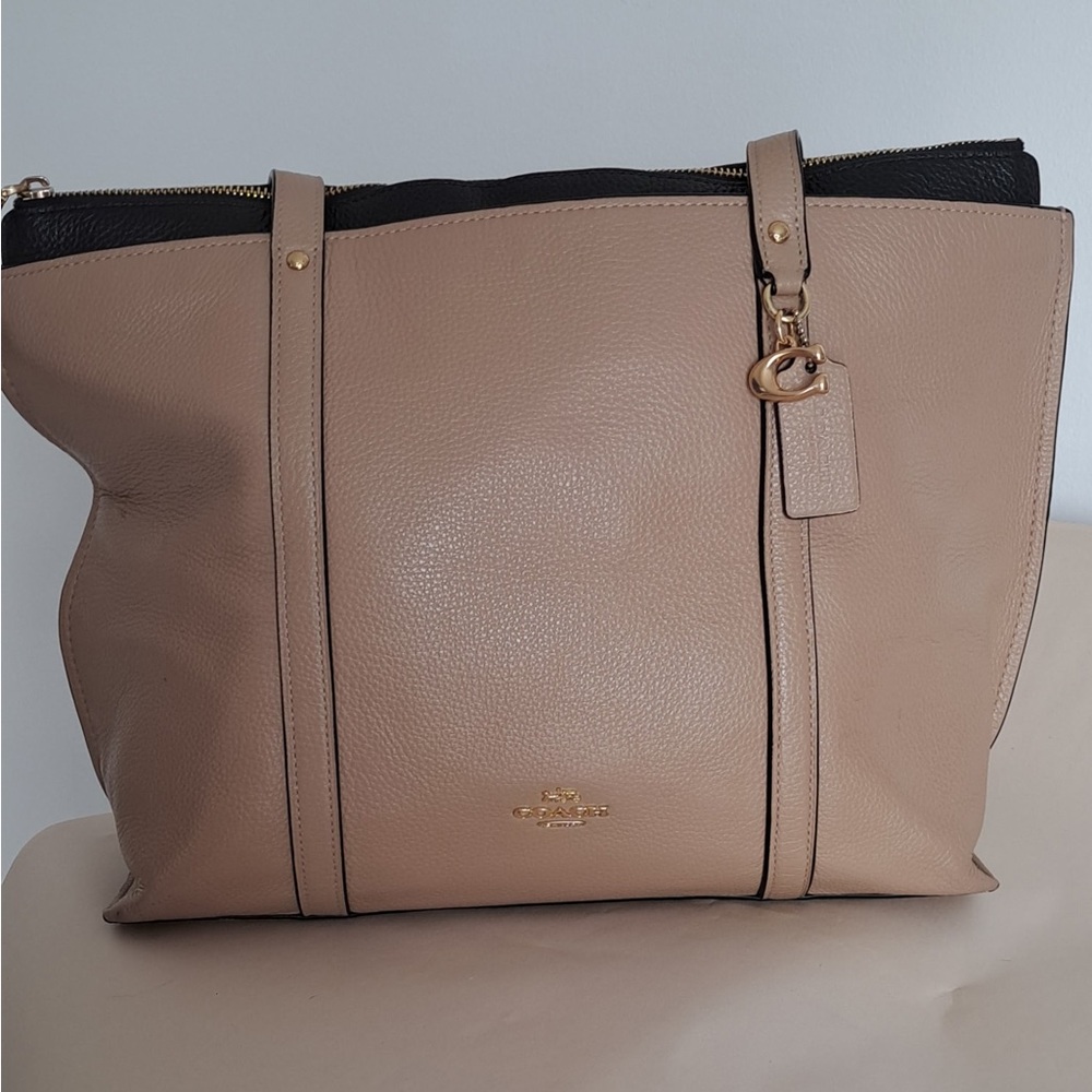 Coach Tan Structured Leather Tote